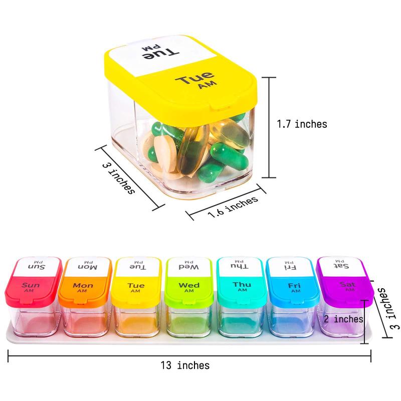 便利な 薬 箱 間 14 格 食品 級 pp 医薬 箱 収納大容量 家庭 用 カラー 薬 箱 分注 箱