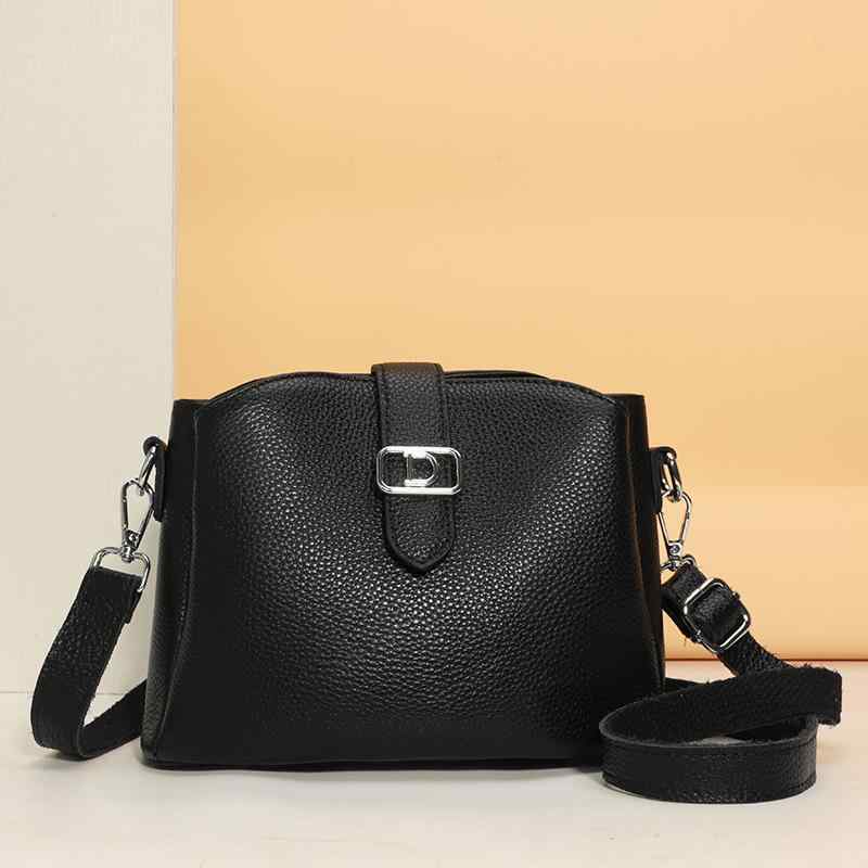 バッグ レディース トップレザー シンプル エレガント ショルダー クロスボディ 軽量 普段使い ベーシック 収納力 高級感 カジュアル(4.0)