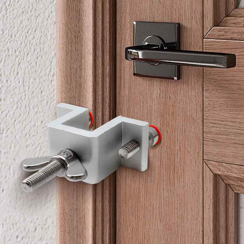 LUCKYBEE ポータブルドアロック ドア安全ロック 携帯用網戸ロック 旅行用ドアストッパー ホテルドア 鍵 後付け 防犯 安全 穴あけ不要 安全補強ロックデバイス 内開きドア 室内外 用独身女性