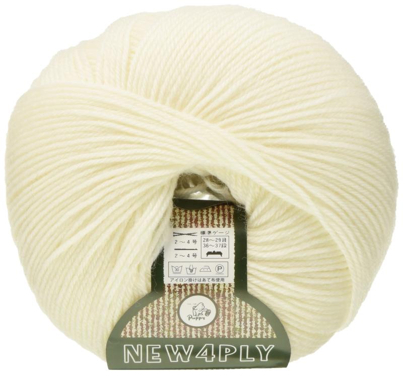 パピー ニュー4PLY 毛糸 中細 Col.402 ホワイト 系 40g 約150m 10000110品番:10000110太さ:中細仕立:40g 約150m色・柄:Col.402 ホワイト 系素材:ウール100%使用針:棒針2~4号、かぎ針2/0~4/0号標準ゲージ:(棒針)28~29目・36~37段使用シーズン:秋冬