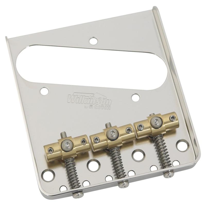 Wilkinson by GOTOH TLタイプブリッジ、ニッケル(PWT-3N) WT3-N弦ピッチ:10.8mmブラス3wayサドル角度調整付サドルカラー:ニッケル