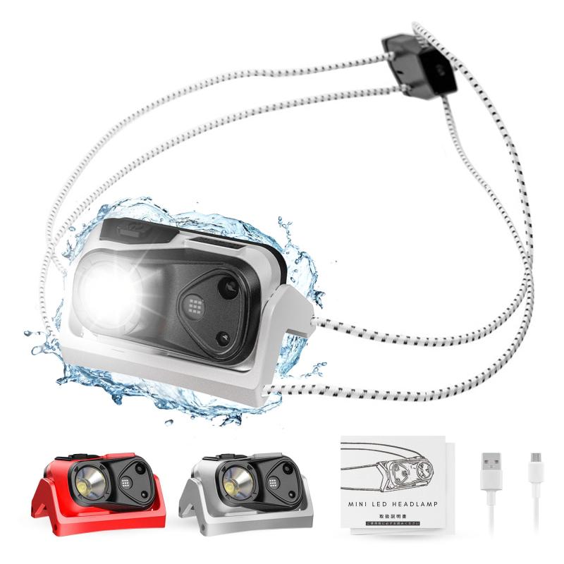 TeamOneDay 【箱根駅伝ランナー監修】ヘッドライト 充電式 軽量38g 220ルーメン 防水 ランニング アウトドア 登山 センサースイッチ MINI LED HEADLAMP 父の日 ギフト