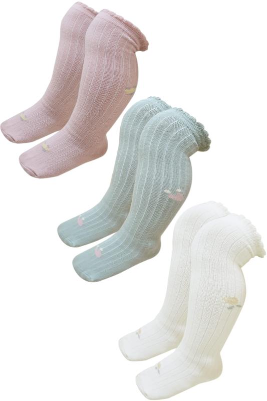 [ARCADY] かわいい刺繍付き靴下 ベビー ソックス ニーハイソックス 赤ちゃん 女の子