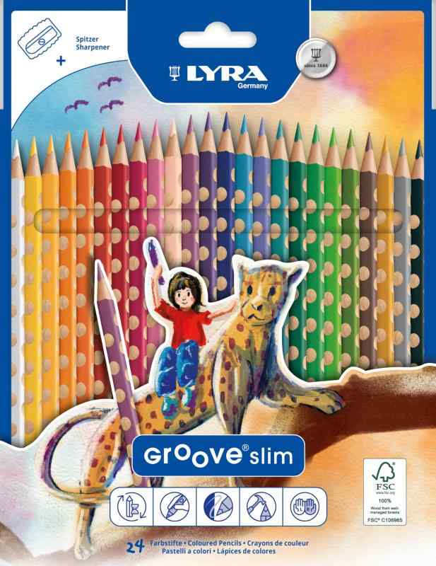 Other - LYRA リラ 色鉛筆 グルーヴ・スリム 24色セット シャープナー付き L2821240