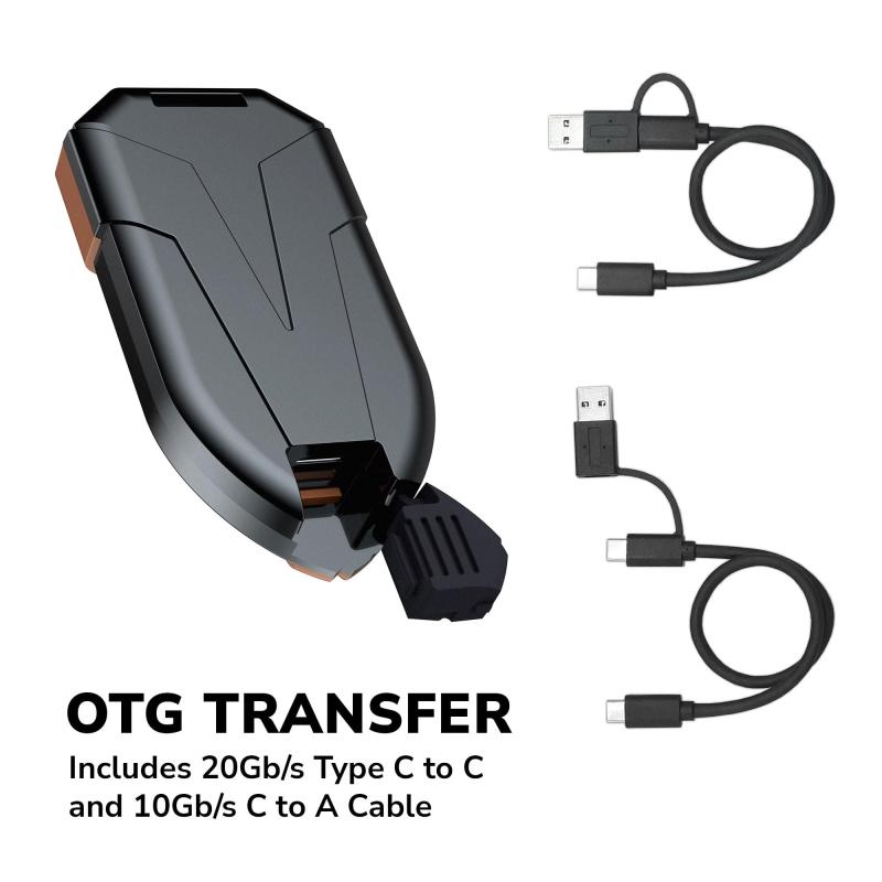DATO(ダト) 外付け SSD ポータブル ソリッド ステート ドライブ IPX7 耐衝撃 防水 防塵 USB 3.2 Gen 2x2 Type C 外部ソリッドステートドライブ (最大1600/1500 MB/s) 携帯便利 大容量 拡充 ゲーム設備