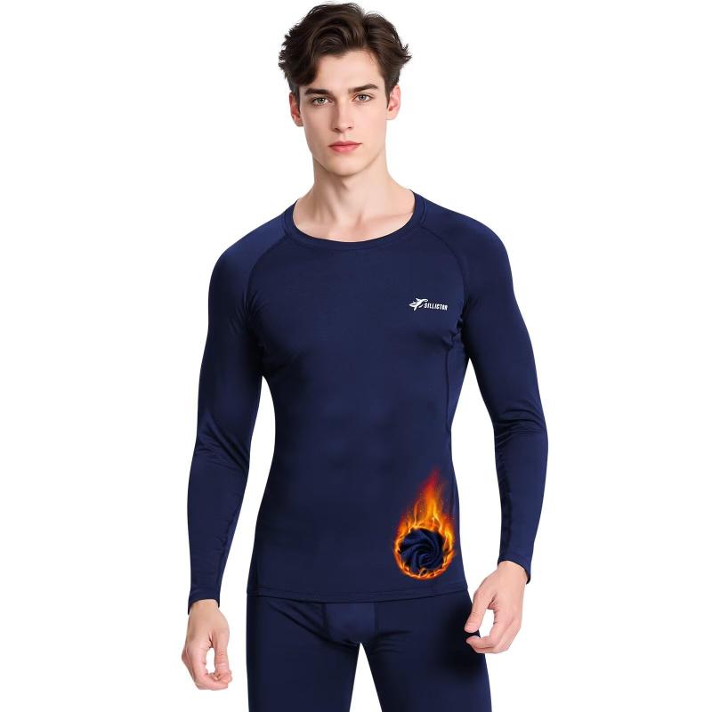 [Sillictor] スポーツインナー メンズ 裏起毛 防寒インナー 長袖 冬用 あったかインナー ストレッチ アンダー シャツ コンプレッション ウェア 【 保温防寒 + 吸汗速乾 】