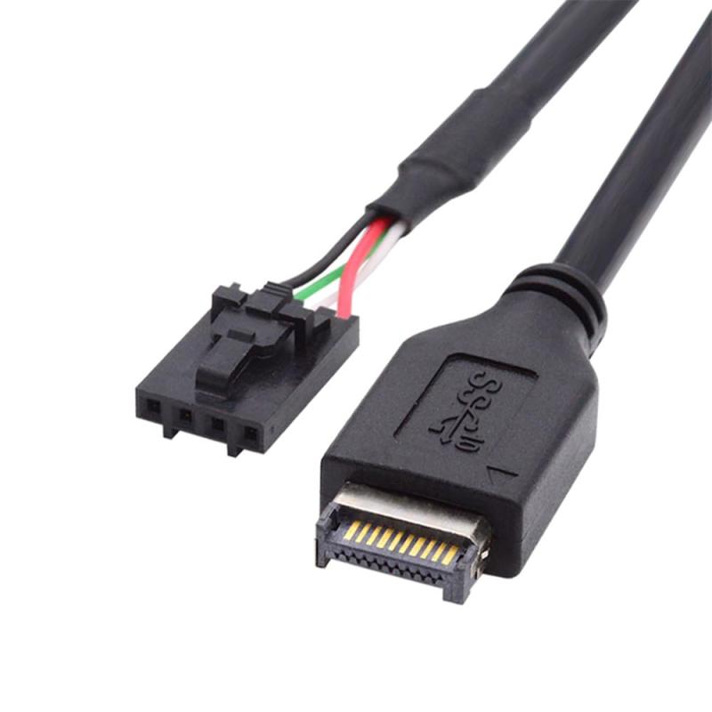 Cablecc USB 3.1 タイプ E フロントパネル ヘッダー オス ホストから USB 2.0 マザーボード 4 ピン ピッチ 2.54mm IDC ハウジング、ラッチ デバイス ケーブル付き
