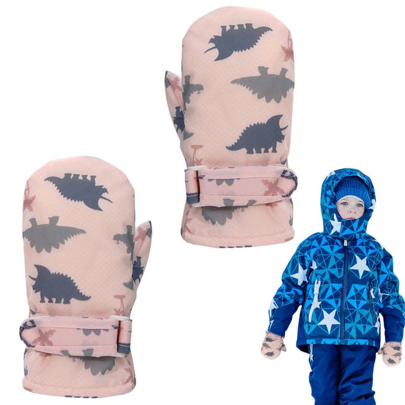 スキーグローブ キッズ 子供 手袋 ミトン 暖かい 可愛い おしゃれ 恐竜 スキー グローブ 冬 防寒 防水 防風 保温 耐磨耗性 滑り止め 通園 通学 自転車 雪遊び アウトドア ベビー 小学生 男の 3
