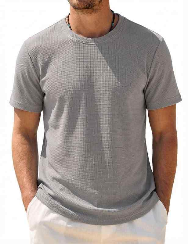 [COOFANDY] tシャツ メンズ 半袖 7.8オンス 凹凸感があるワッフル生地 レギュラーフィット ティーシャツ カットソー 柔らかい ドライ 速乾 ストレッチ クルーネック 無地 透けない ドライ 夏服
