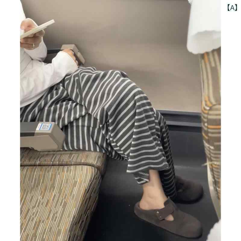 レディース パジャマパンツ ストライプ シンプル フィット 夏 部屋着 普段使い リ...