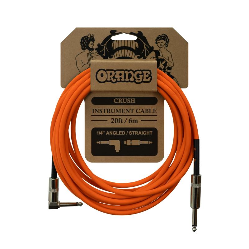 ORANGE CRUSH Instrument Cable 20ft 6m 1/4" Angled Straight CA037 ギターケーブル