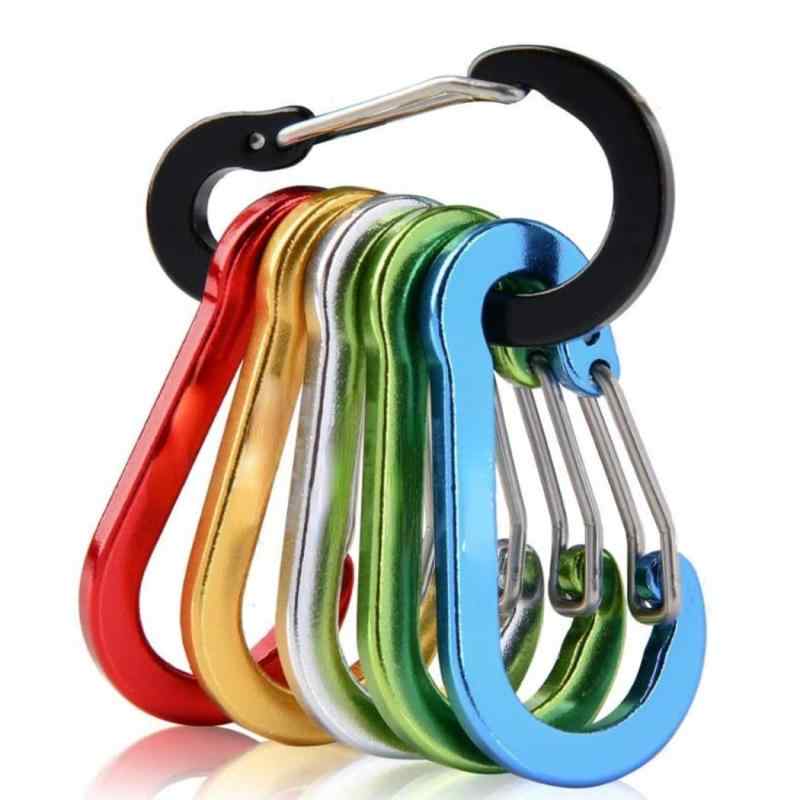 XSAJU Carabiner, Small, D-ring, Self-locking, Set of 6, Aluminum, Outdoor Gear, Climbing Gear, Camping Gear