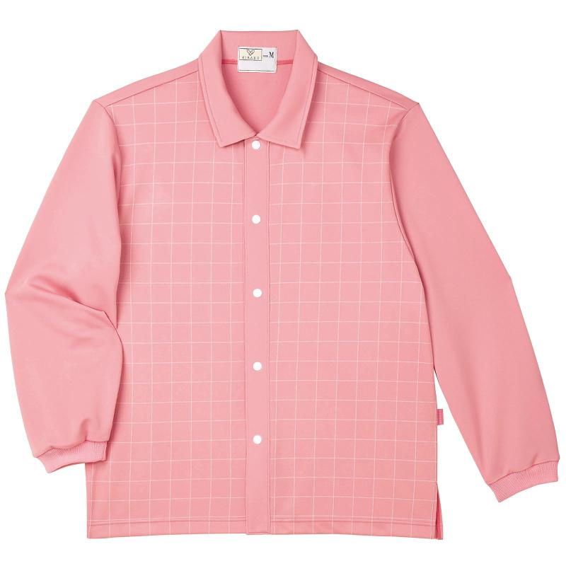 [KIRAKU] シンプル 高齢者様向け 前開きシャツ 衿付き 軽量 格子柄 オールシーズン
