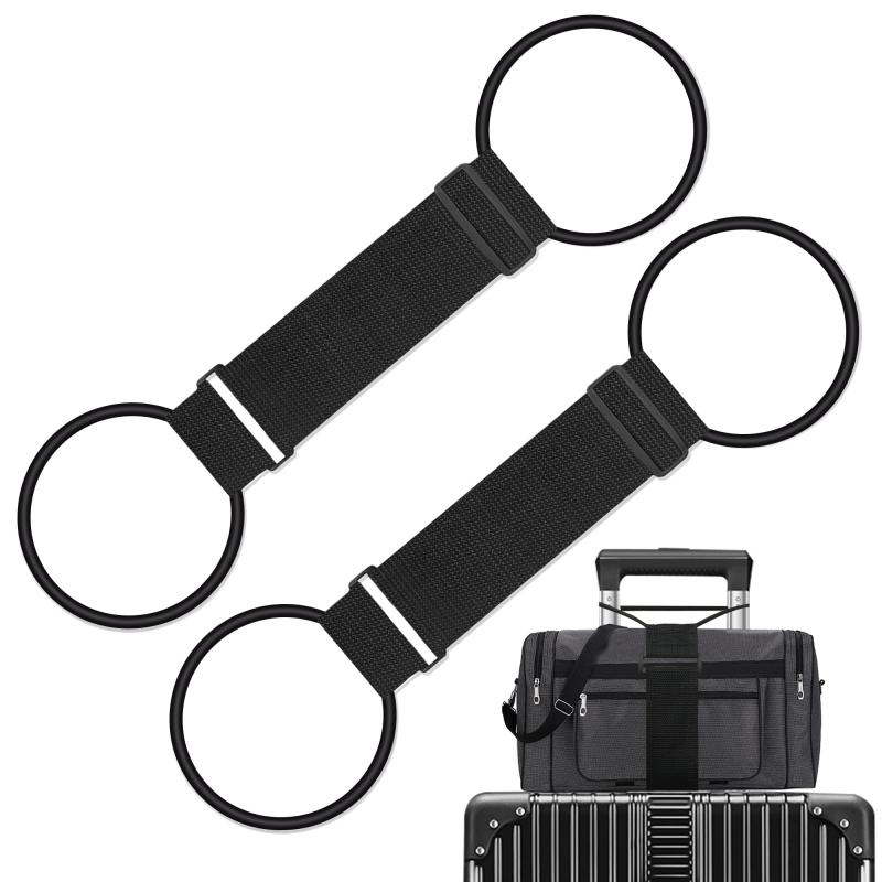 Rakuten - ZXZone スーツケースベルト+荷物タグ 荷物固定ベルト 海外旅行荷物用弾力固定ベルト 便利グッズ 荷物タグ ネームタグ付き バッグとめるベルト 伸縮性長さ調整 軽量 落ち防止 スーツケース
