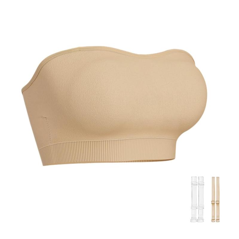 [Sexy code 1701] チューブトップ ブラ 透明 ストラップ付き ノンワイヤー 紐なし ブラジャー 大きいサイズ ストラップレス インナー バレエ用