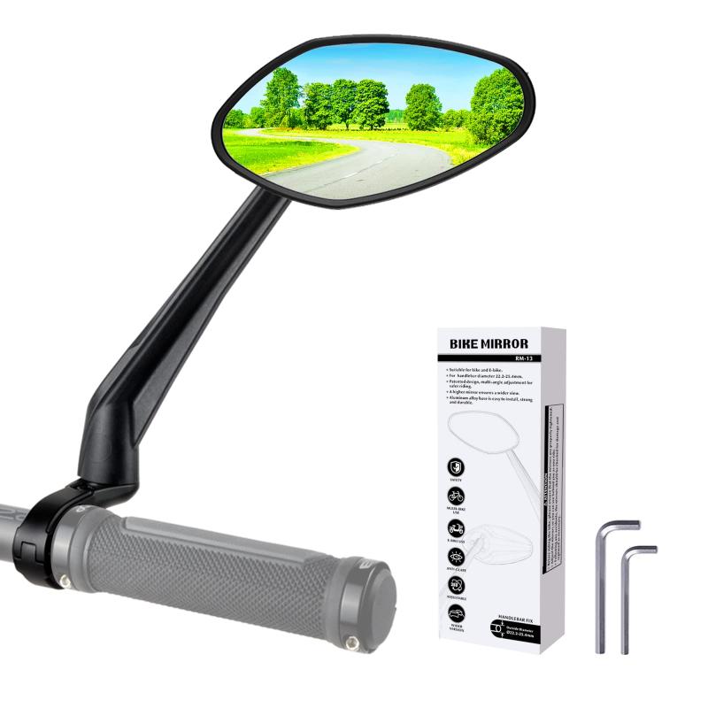 RBRL自転車バックミラー視野幅360度調節可能取付簡単（右側専用）
