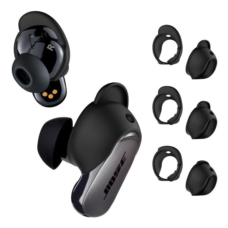 [3ペア] Bose QuietComfort Earbuds II Bose QuietComfort Ultra Earbuds用イヤーチップカバー/CONTEME 滑り止めシリコン スポーツ ウイングチップ 傷防止 イヤーチップ アクセサリー (S