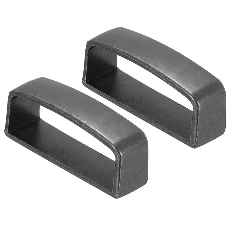 Rakuten - [PATIKIL] 1 1/2" 40mmベルトループキーパー 2個入り合金ベルトストラップリングメンズバックルDIYクラフトベルト修理用 シルバー黒