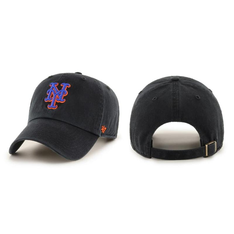 Rakuten - '47 BRAND NEW YORK METS '47 CLEAN UP BLACK/ブラック ニューヨークメッツ 6パネルキャップ 帽子