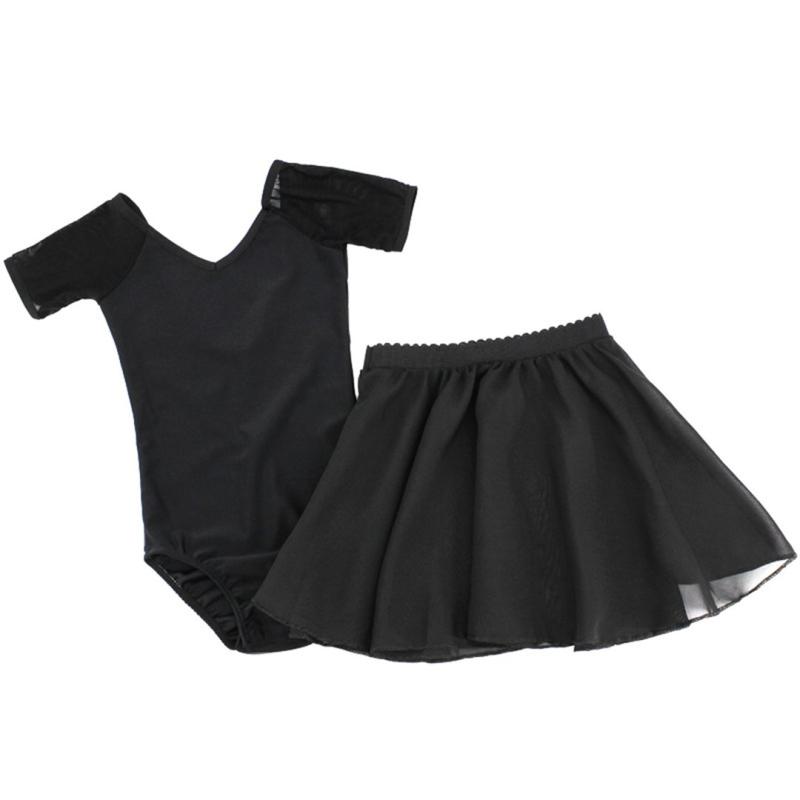 Rakuten - [missfiona] バレエレオタード 子供 メッシュ半袖 ダンス服 2way レオタード スナップ付 スカートセパレート