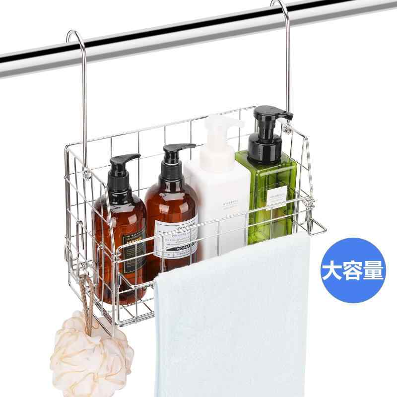 Raihu お風呂 ラック 吊り下げ お風呂 バスケット シャンプー カゴ 吊り下げ 18/8ステンレス製　タオルハンガー/小物フック付き　幅30×奥行14.5×高さ39cm loeuf-10334820 loeuf サンプル画像2
