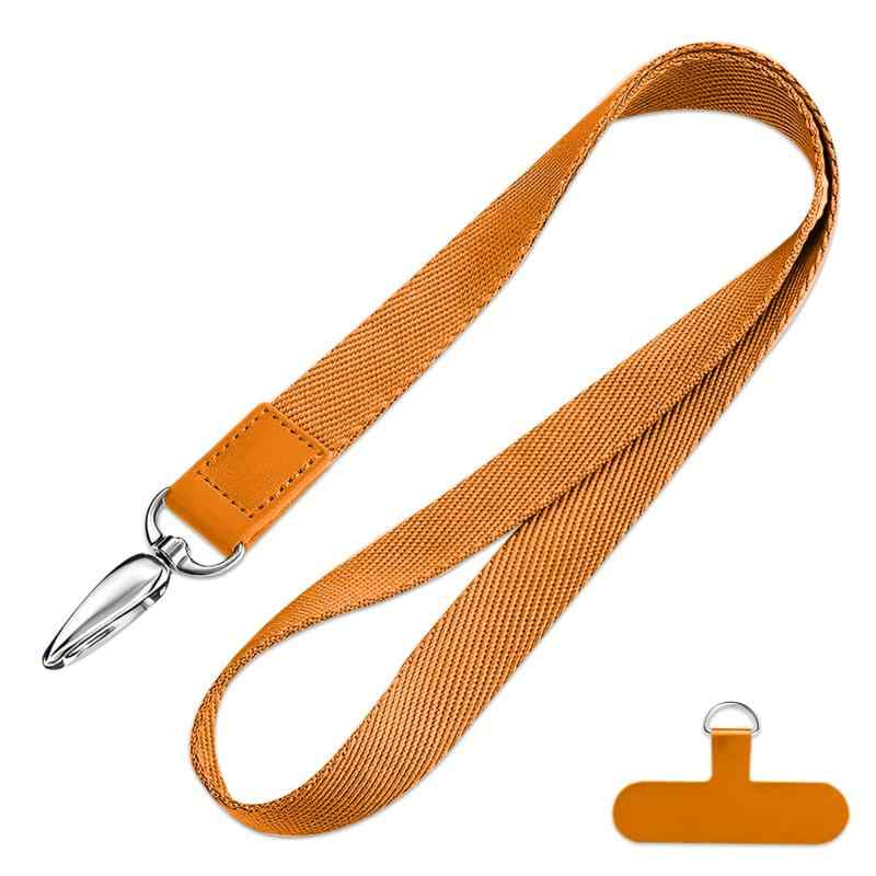 [ZXZone] スマホストラップ ロング ネックストラップ ストラップ ショルダーストラップ スマホ用 ID 社員証 パスケース 肩掛け 首かけ オレンジ 47CM