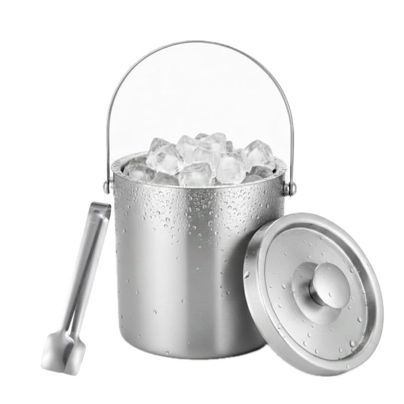 Asdays アイスペール 溶けない 氷入れ 容器 アイスコンテナ 大容量 アイスタンク ハンドルとフタ付 二重構造