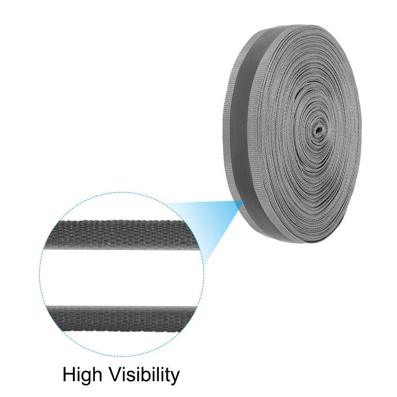 PATIKIL 反射テープストリップ 20 mm x 22ヤード 高視認性 反射テープ 縫い付け DIY 警告安全生地ウェビング 衣類 レインコート用 グレー