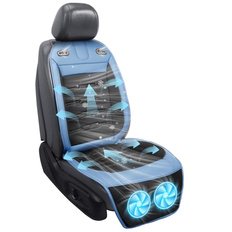 Gorbobo クールシート 車【2025強化版DC12V/24V 対応無段階風量調整】超強風量 シートクーラー 3D立体通気メッシュ カーシートカバー 車 涼しい 高い通気性 柔らかい 取付簡単 夏 猛暑対策 日本語