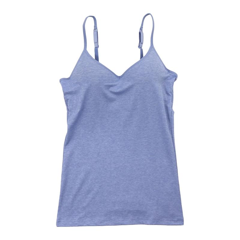 [Airin] レディースインナー カップ付きインナー モールドカップ付き ブラキャミ 綿混 無地