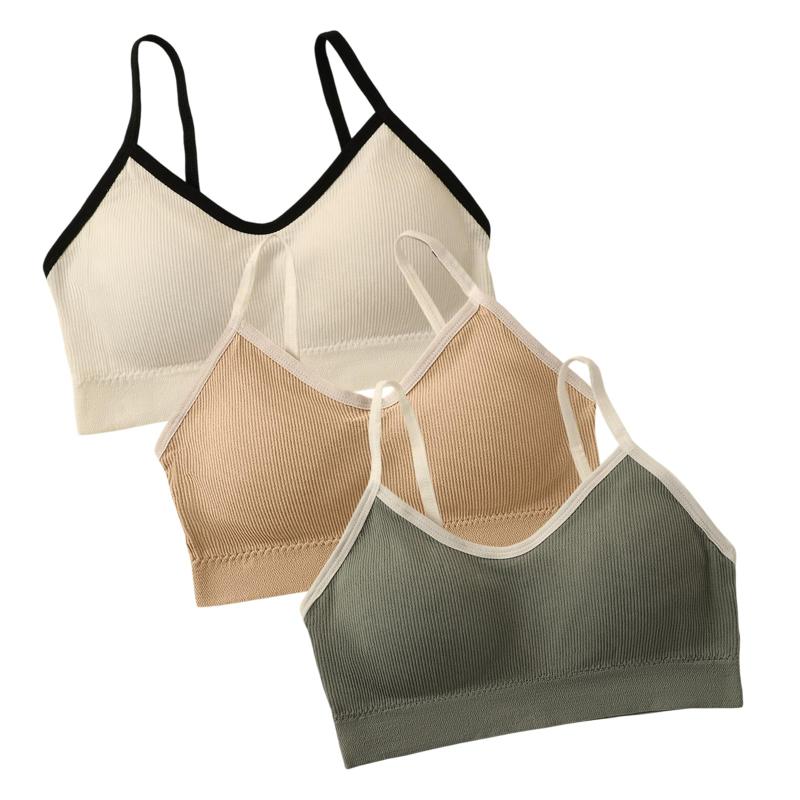 [Liry Showfoevng] 子供服専門店 ジュニアブラ ブラトップ 3枚セット 10-16歳 女の子 ノンワイヤー 薄手 吸湿 通気性 伸縮性 成長期 青春期 小学生 中学生 ガールズ スポーツブラ キャミソール 下着