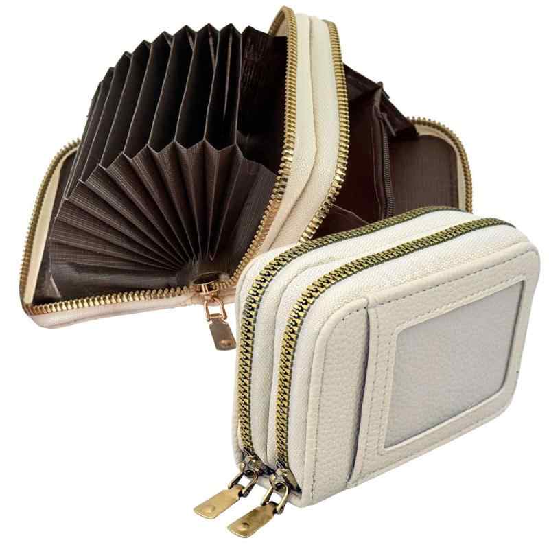  カードケース 大容量 カードホルダー カード入れ 財布 レディース メンズ 小銭入れ かわいい パスケース ブラック オフホワイト