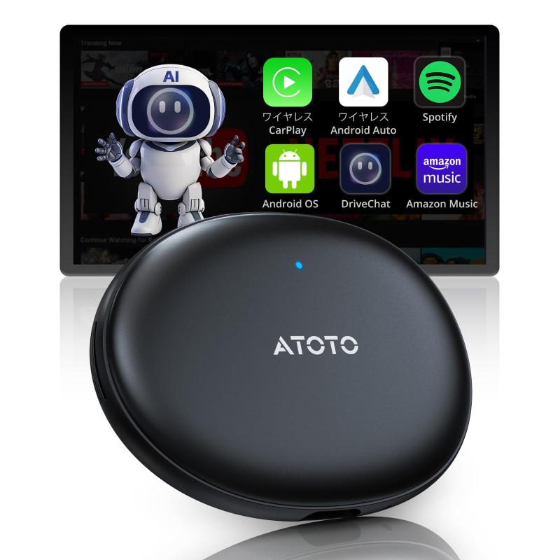 AD5 CarPlay ワイヤレス ai ボックス 車、2025年のアップグレード版 CarPlay ...