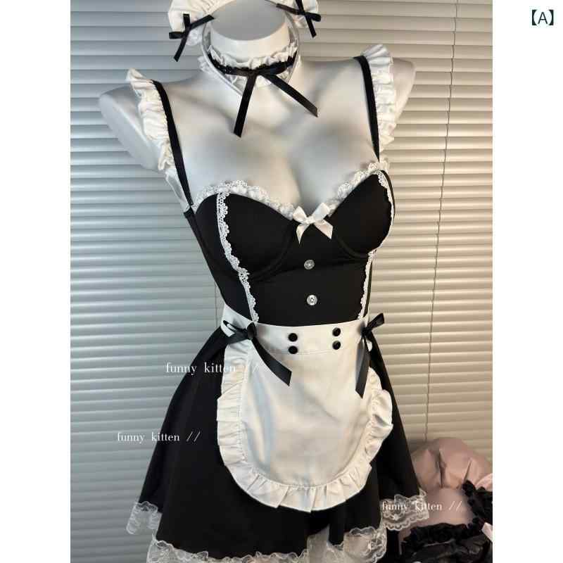 loeufのパジャマ レディース セクシー メイド 胸パッド キャミソール 薄手 高級感 ルームウェア セット 軽量 伸縮性 接触冷感 吸湿速乾 普段使い 部屋着 体型カバー ゆったり 大きいサイズ展開 綿 麻 再生繊維 ハイウエスト ビッグシルエット ピンク系｜アングル2