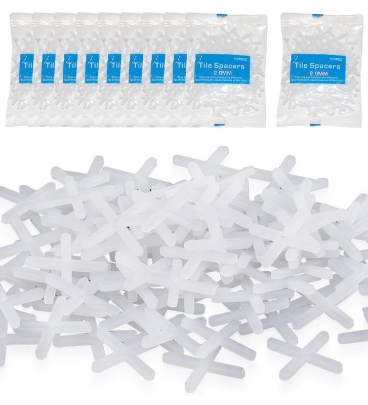 PrimeBlis タイルスペーサー 十字 10パック1000個入り 間隔調整 タイル施工用 目的 プラスチック製 3mm/5mm タイルギャップ 個包装 ホワイト