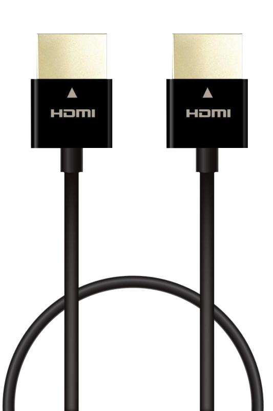 エレコム HDMI ケーブル 極細 ハイスピード スーパースリム 4K・2K 【HIGH SPEED with ETHERNET認証済み】 3重シールド 金メッキ ARC テレビ・パソコン・ゲーム機など対応 黒
