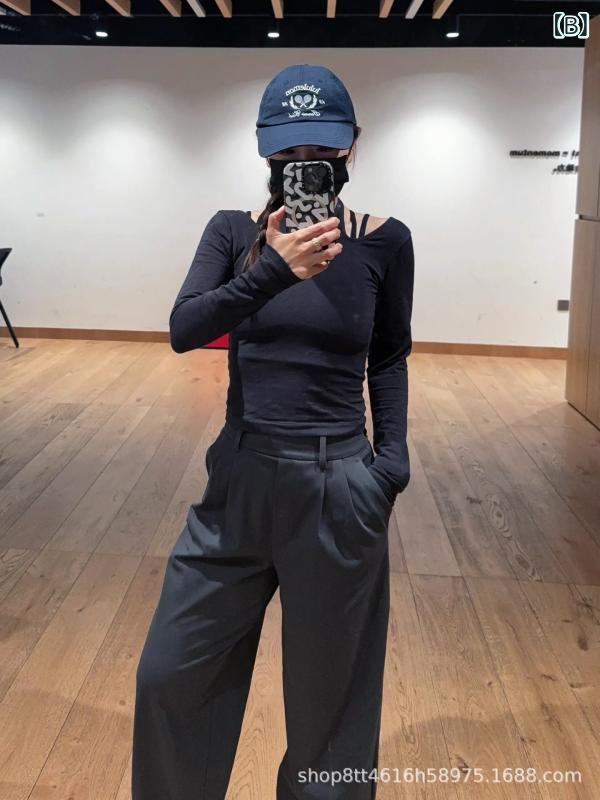 レディース パンツ ハイウエスト ドレープ フ...の紹介画像2