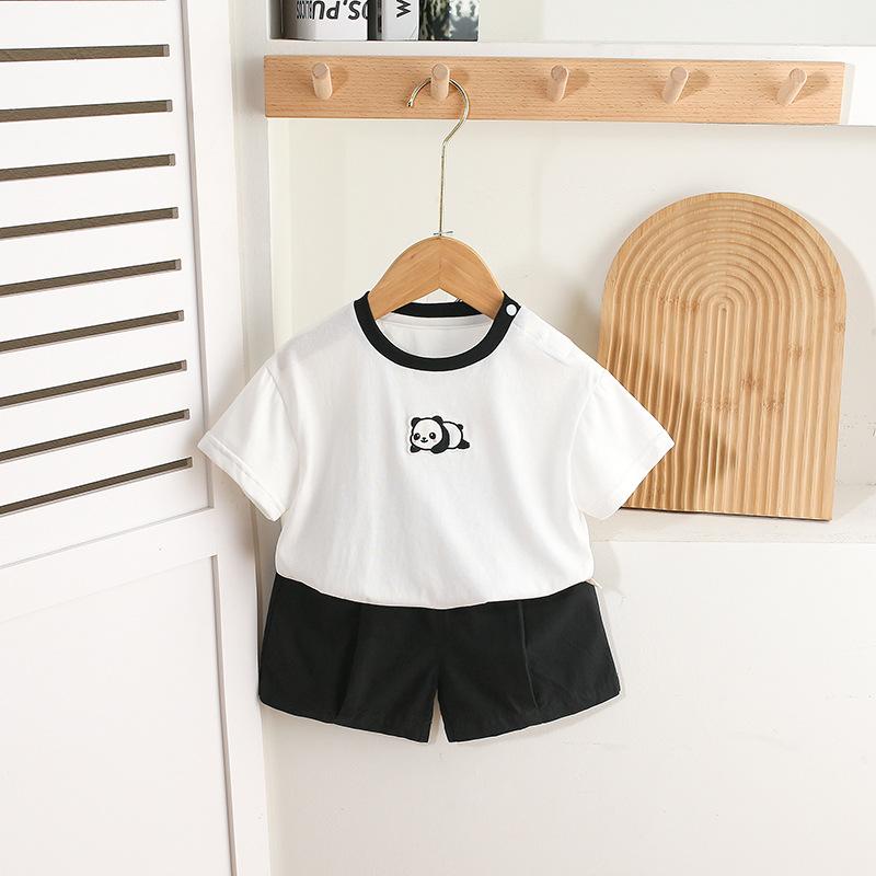 ベビー服セット 男の子 夏 薄手 軽量 綿 吸湿速乾 かわいい お出かけ 2ピース