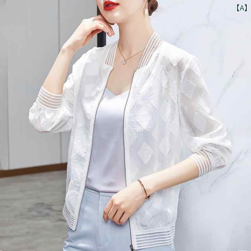 カーディガン レディース 夏 シフォン UVカット 薄手 アイボリー 通気性 軽量 普段使い