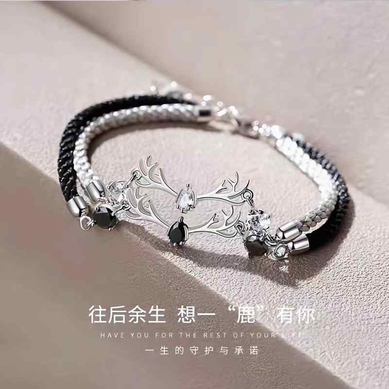 ブレスレット 男女用 編み カップル用 シンプル 学生向け 軽量 伸縮性 綿素材 手首アクセサリー