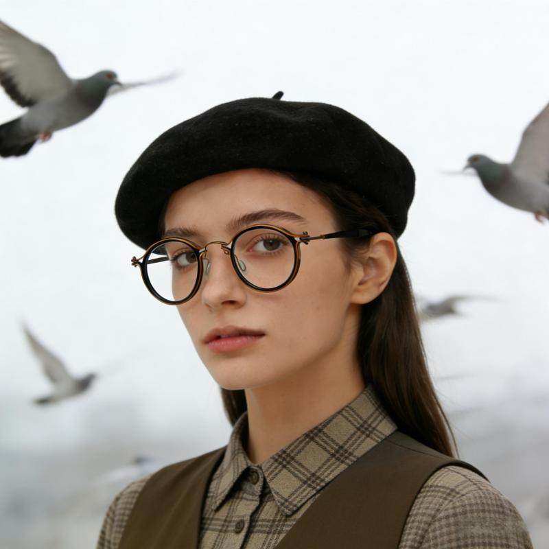 Glasses - 眼鏡 復古 丸形 金属 フレーム ブルーライトカット 平光 近視対応 軽量 高級感