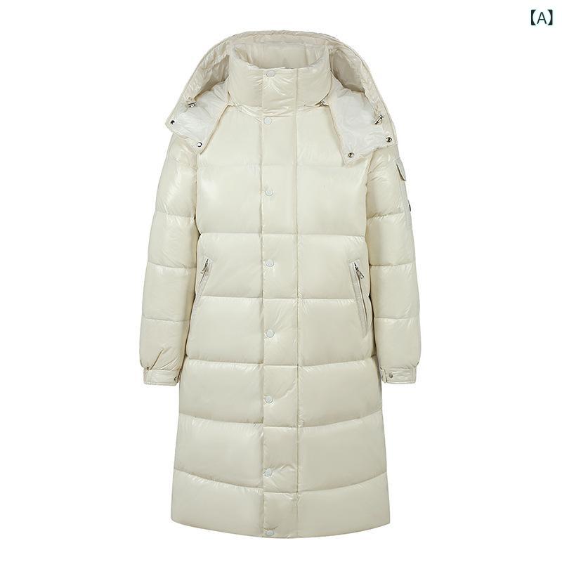 メンズ ダウンジャケット 秋冬 高級感 防風 フード付き 取り外し帽 膝越え ロング...