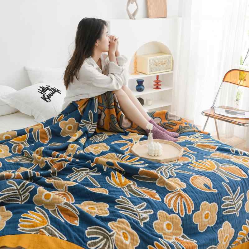Rakuten - ブランケット 毛布 部屋着 かわいい 綿 ガーゼ 多層 タオル地 普段使い 一人用 二人用 昼寝用 柔らか 軽量 吸湿速乾 高級感 再生繊維