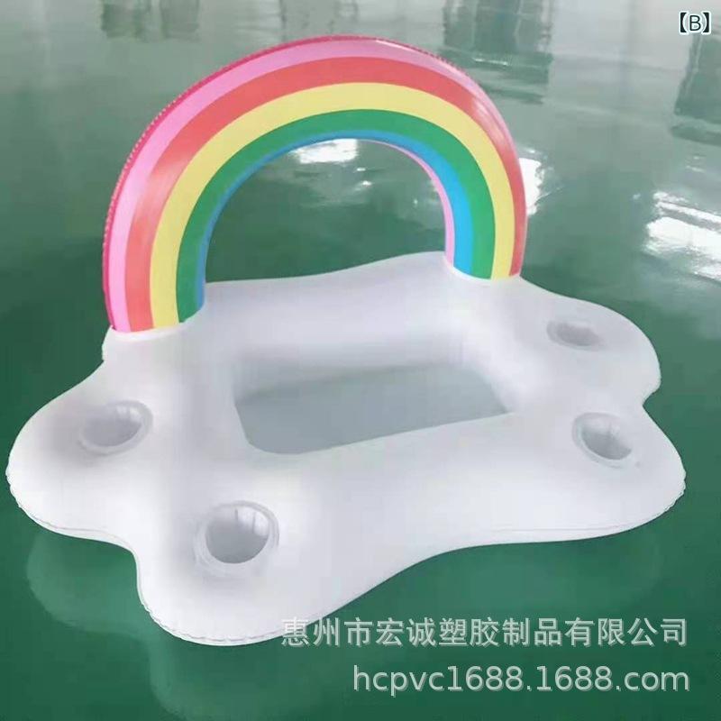 loeufのメーカーの 現物の 空気 入れ 虹の 浮きは アーチの 雲の 浮き 付き pvc 虹 橋の 雲の 水上の 空気 入れの ベッドを 持って います。｜アングル3