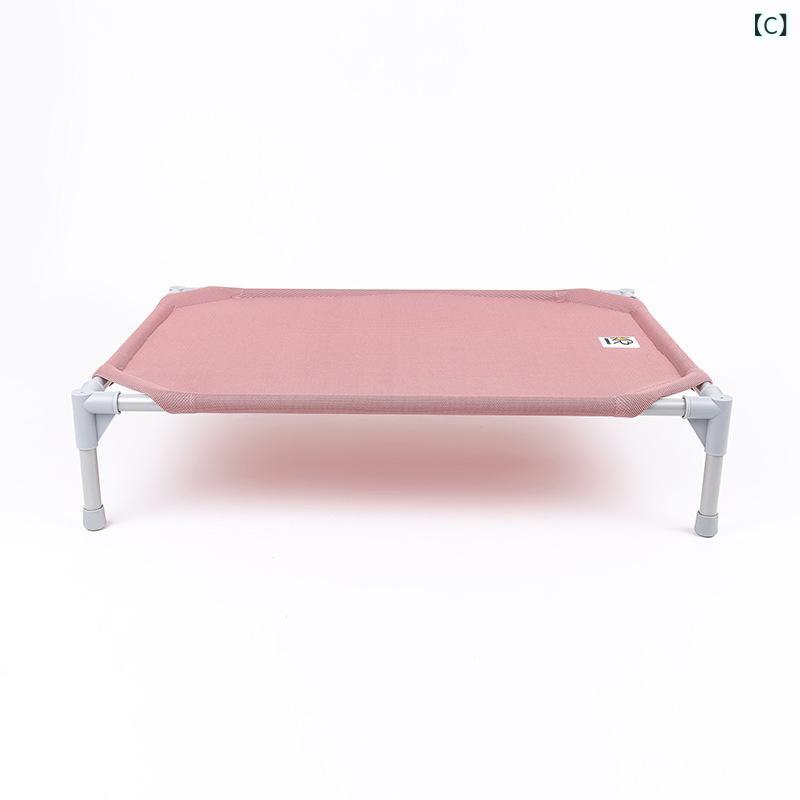 loeufのペットベッド 猫犬用 通年対応 冷却 通気性 防潮 大小サイズ 鉄製フレーム 網目面 洗濯可 分解式 キャンプマット 軽量 耐久性 快適 寝具｜アングル3