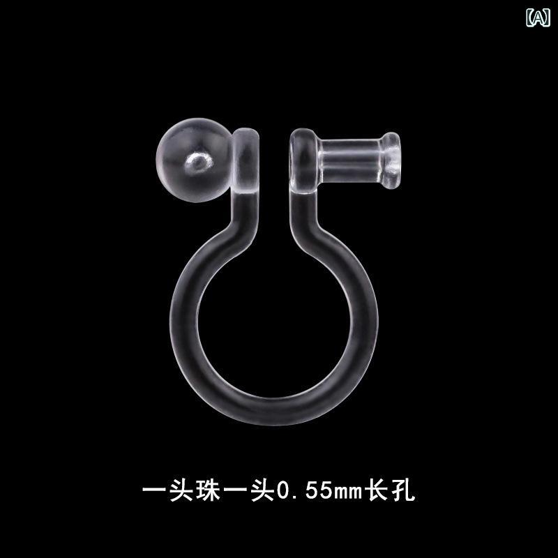 レディース 透明 U型 プラスチック イヤークリップ 変換器 DIY 手作り アクセサリー 材料 軽量 ノンピアス用 伸縮性 再生繊維