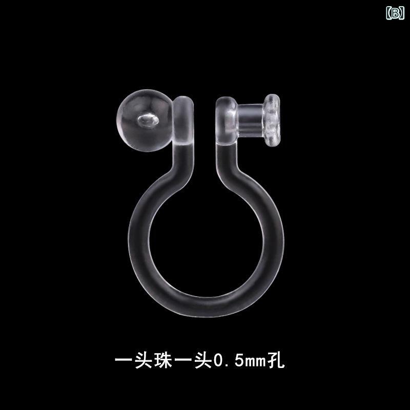 loeufのレディース 透明 U型 プラスチック イヤークリップ 変換器 DIY 手作り アクセサリー 材料 軽量 ノンピアス用 伸縮性 再生繊維｜アングル2