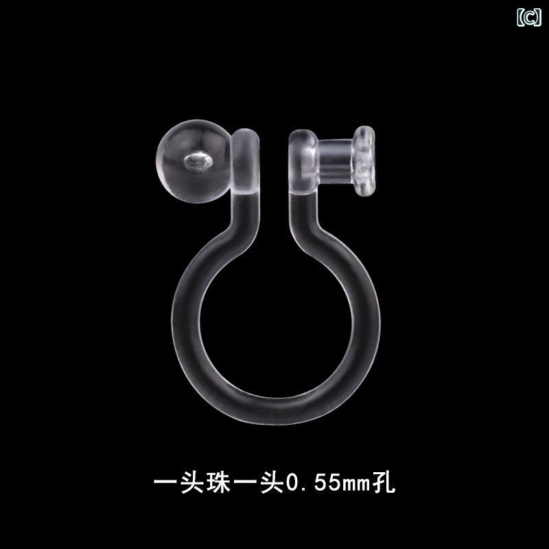 loeufのレディース 透明 U型 プラスチック イヤークリップ 変換器 DIY 手作り アクセサリー 材料 軽量 ノンピアス用 伸縮性 再生繊維｜アングル3