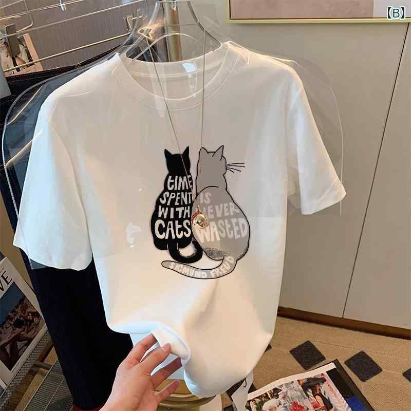 Tシャツ レディース ユニークデザイン 純綿 正肩 半袖 ホワイト インナー 厚手 ファッション 吸湿速乾 接触冷感 カジュアル 普段使い 夏秋
