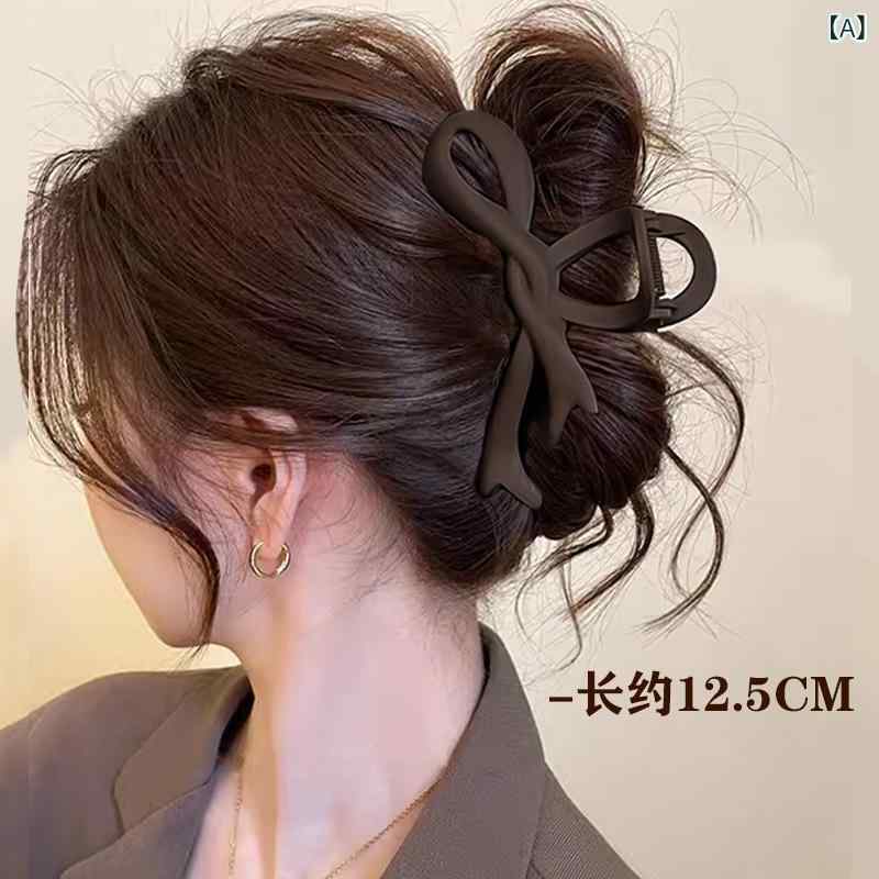 樂天商城 - レディース ヘアピン 高級感 マット加工 茶色系 サメ型 大型 厚い髪対応 ヘアアレンジ用 伸縮性 軽量 かわいいデザイン